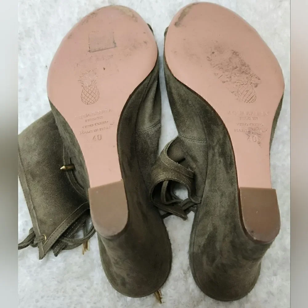 Aquazzura sexy thing suede wedges size 40(USA 9)